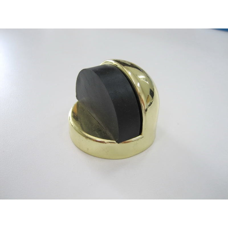 Round Door Stop (High Base) Polished Brass