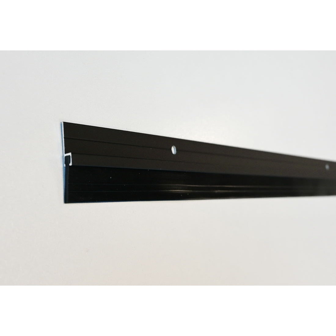Aluminium Holder with Rubber Strip Black -screw on