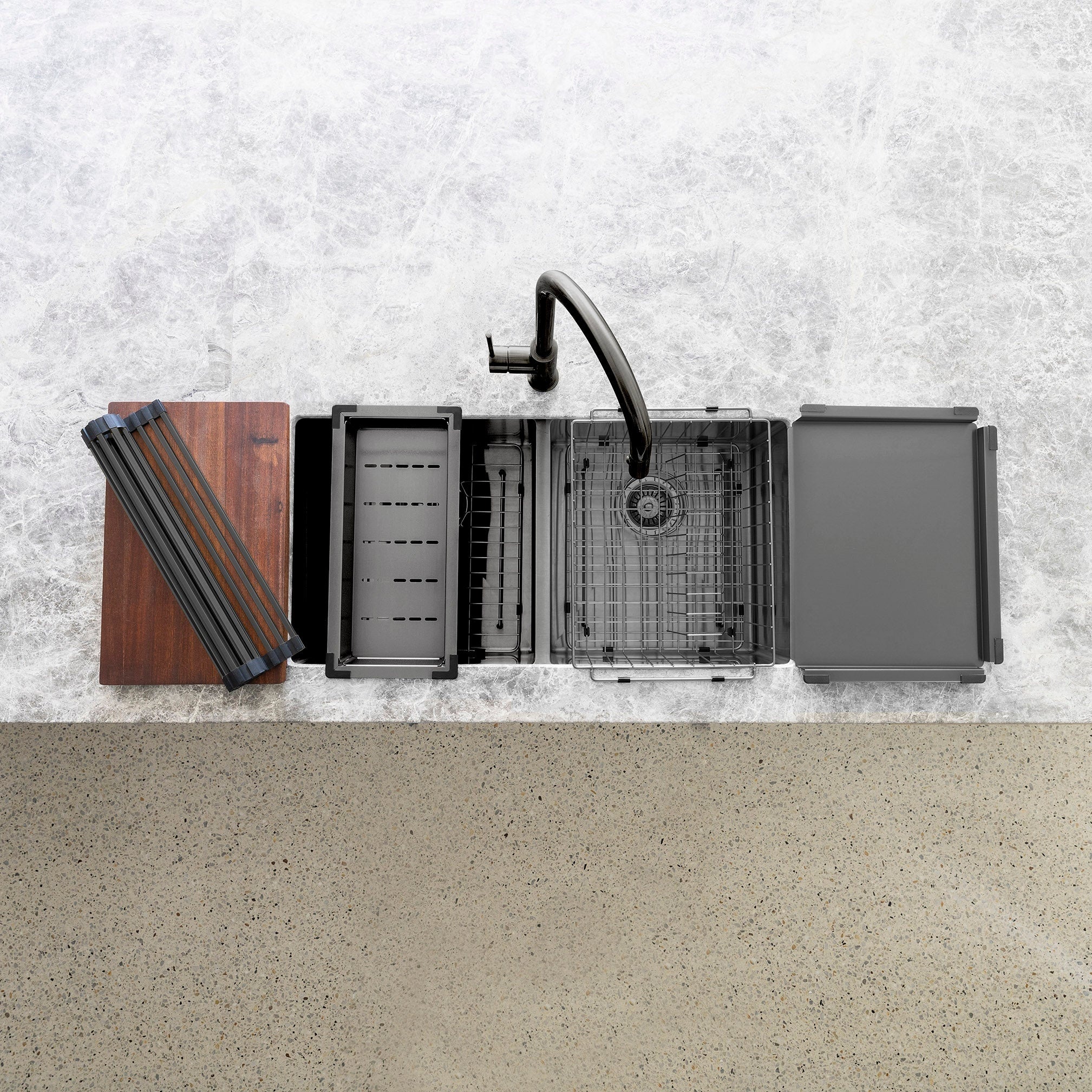 Lavello Stainless Steel rolling mat protector - PVD - Shadow