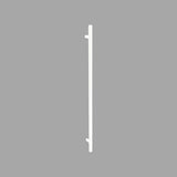 Round Profile Pull Handle - White - front view, solid brass door hardware