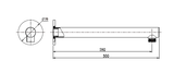 Round Shower Arm - Matte Black