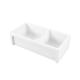 Sicily White Fireclay Farmhouse 1 & 3/4 Bowl Counter Top or Undermount Sink