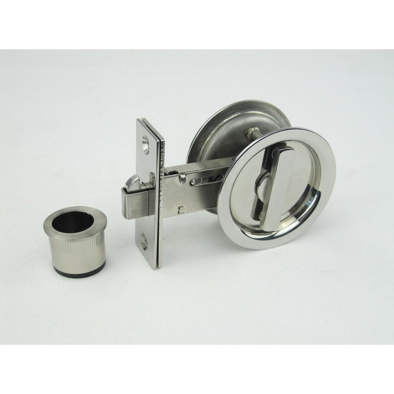 Cavity Sliding Door Lock RD (Stainless Steel 304) Privacy -Polished Stainless