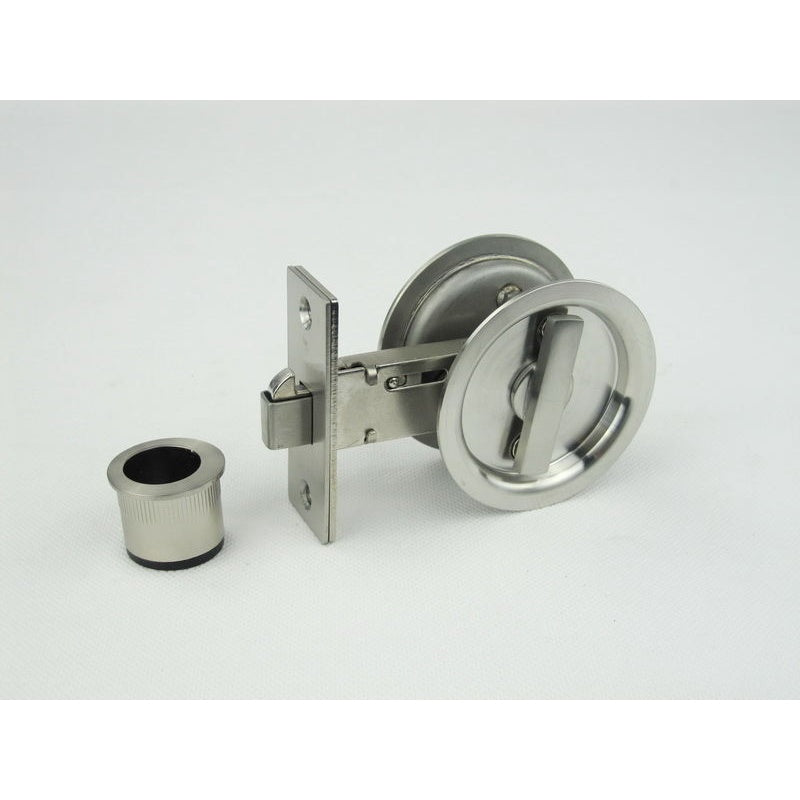 Cavity Sliding Door Lock RD (Stainless Steel 304) Privacy -Satin Stainless