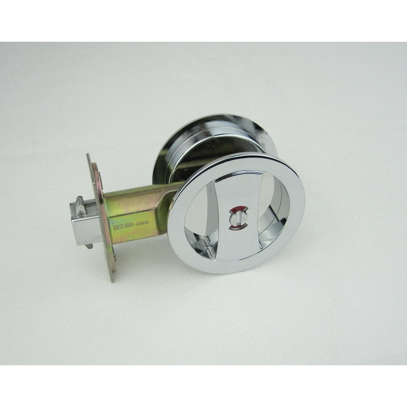 Cavity Sliding Door Lock RD Polished Chrome -Privacy