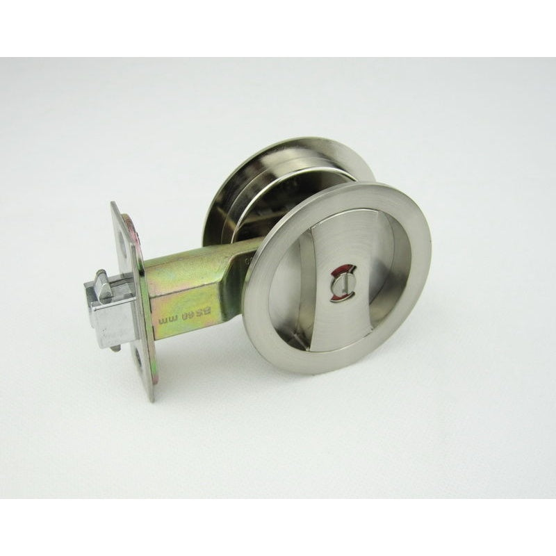 Cavity Sliding Door Lock RD Satin Nickel -Privacy