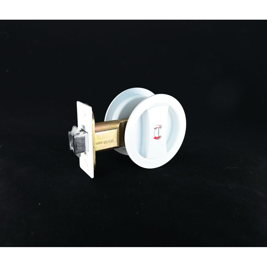 Cavity Sliding Door Lock RD Matt White - Privacy