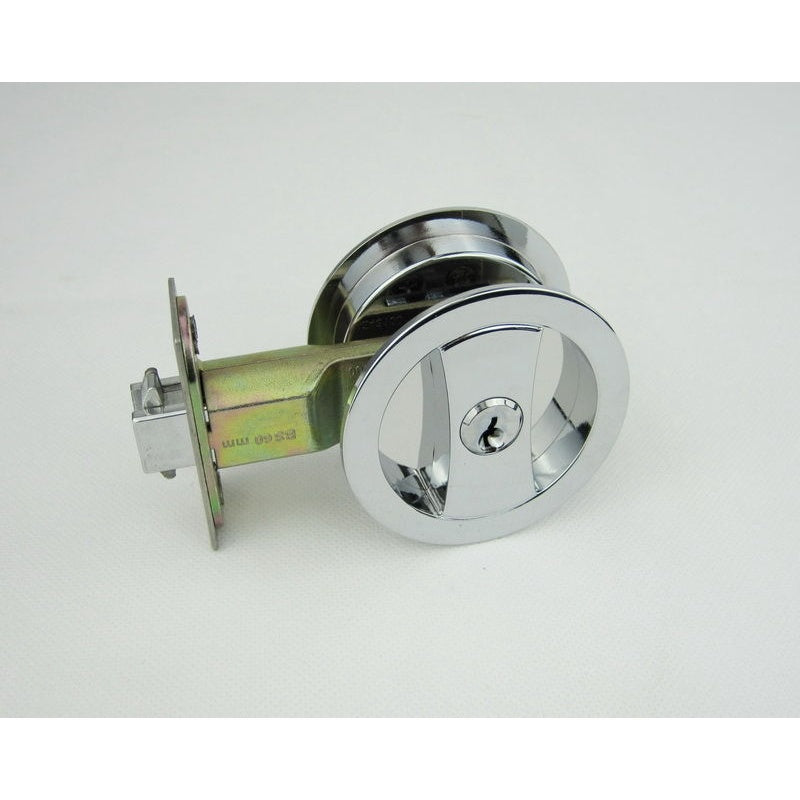 Cavity Sliding Door Lock RD Polished Chrome -Entrance