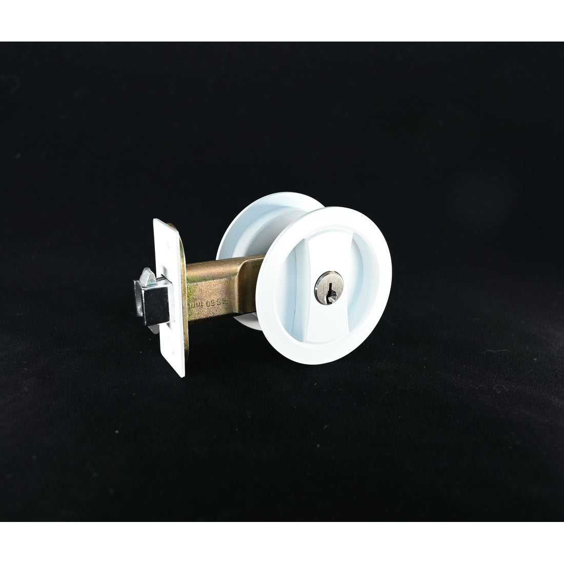 Cavity Sliding Door Lock RD Matt White - Entrance