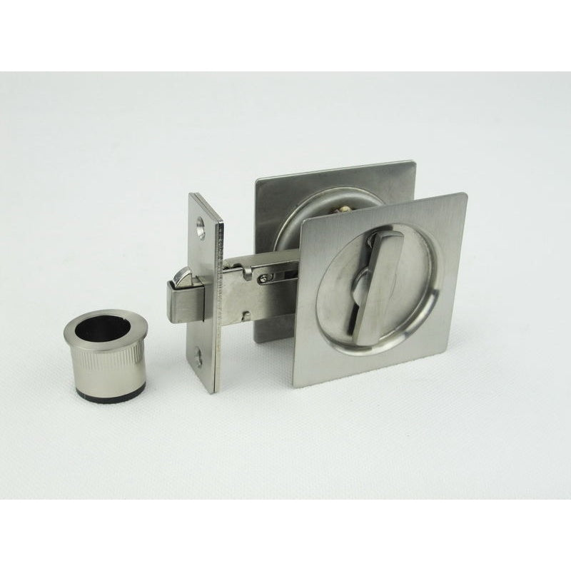Cavity Sliding Door Lock SQ (Stainless Steel 304) Privacy -Satin Stainless