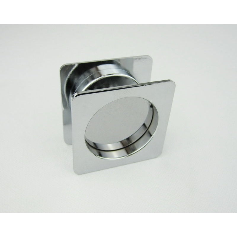 Cavity Sliding Door Lock SQ Polished Chrome -Passage