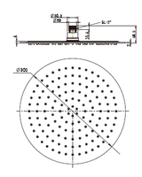 Stainless Steel Round Shower Head 300mm - Matte Black