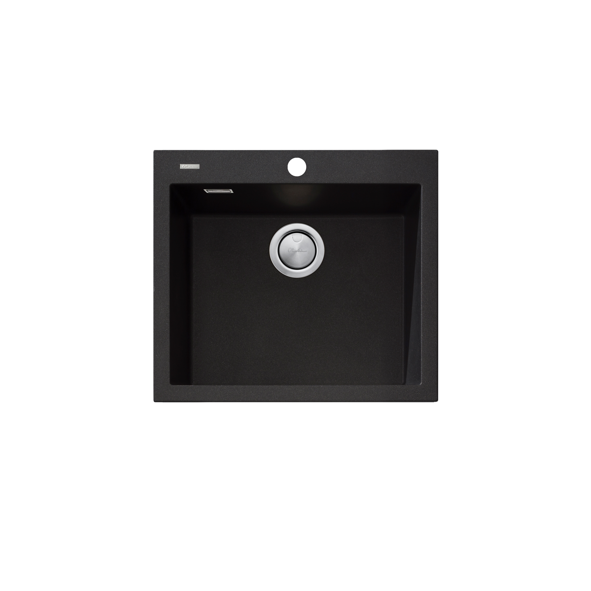 Santorini Black Large Bowl Topmount Sink