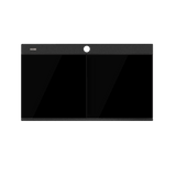 Santorini Black Double Bowl Topmount Sink With Glass Top