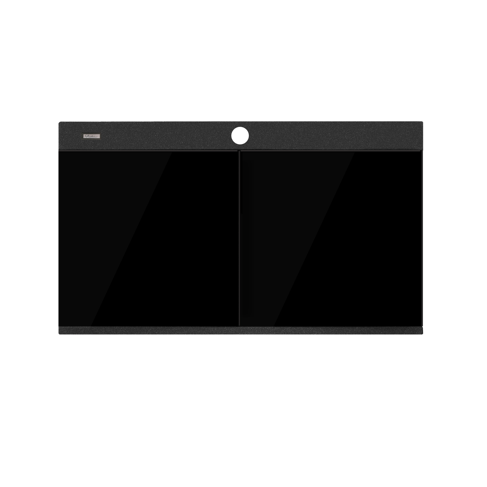 Santorini Black Double Bowl Topmount Sink With Glass Top