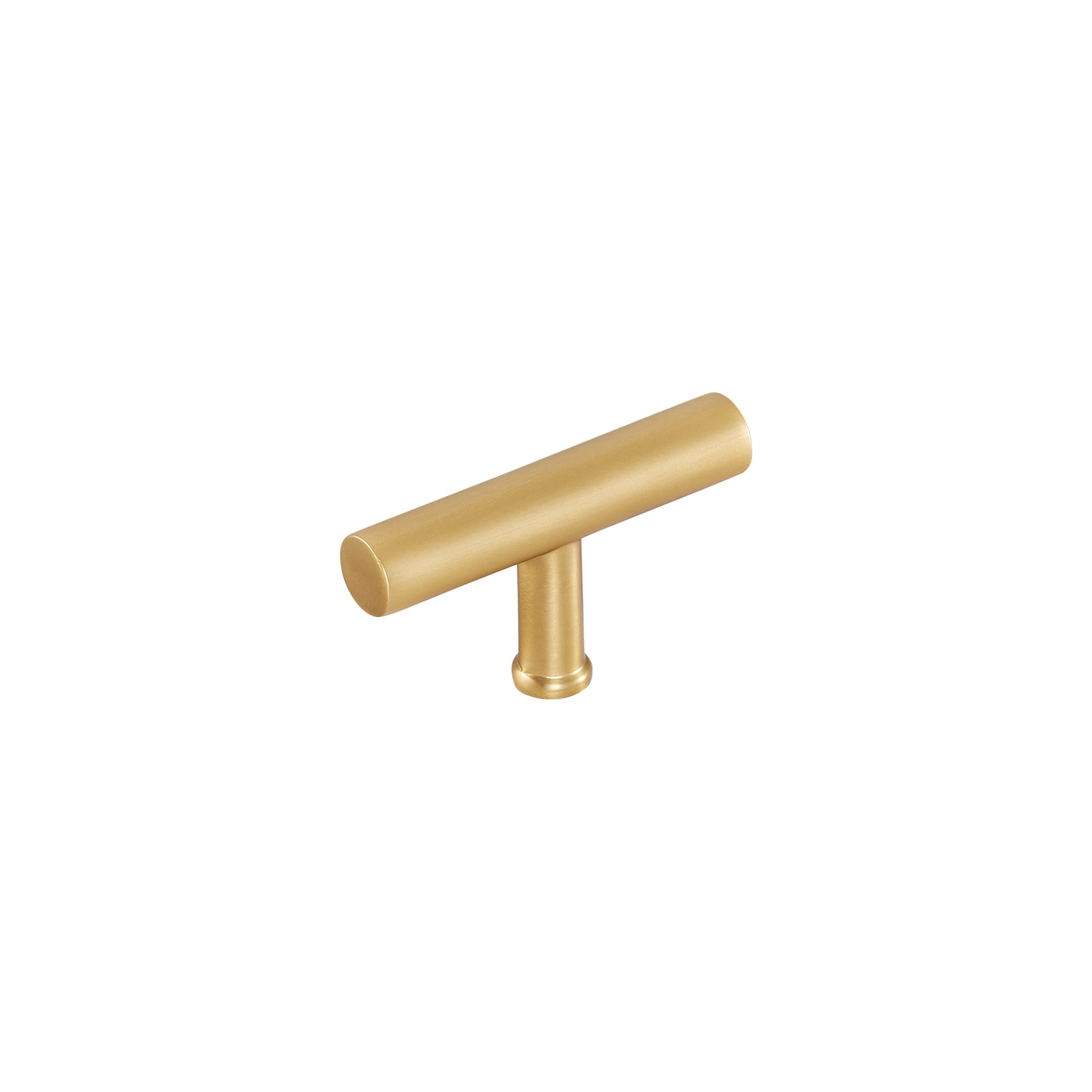 Momo Strano T Knob 60mm in Brushed Satin Brass - finish and profile close-up