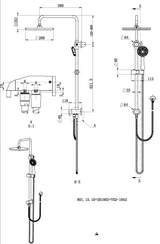 Star Twin Hose Shower Column Set - Chrome