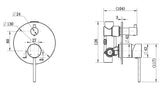 Star Mini Shower Diverter Mixer - Matte Black