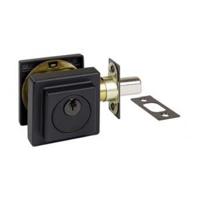 Square Slimline Deadbolt – Matt Black