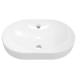 Timberline Terance Flute Semi Inset Basin 500mm Gloss White