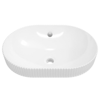 Terance Flute Inset Basin 500mm Gloss White – Gloss White