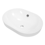 Timberline Terance Flute Semi Inset Basin 500mm Gloss White - image 2