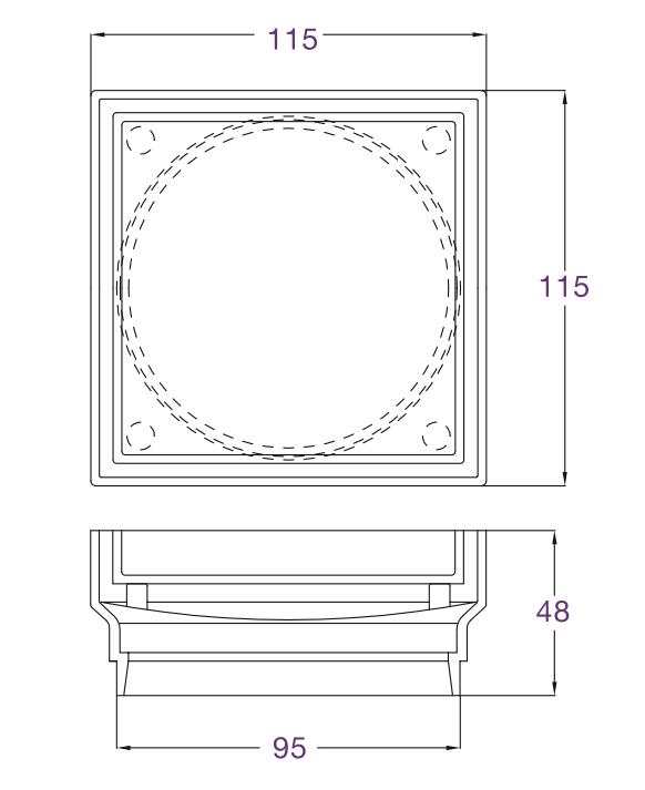 Tile Insert 95mm - Matte Black