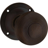 Reeded Mortice Knob - Round Rose