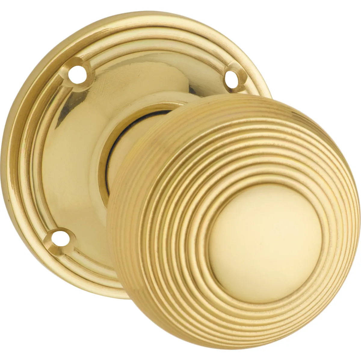 Reeded Mortice Knob - Round Rose