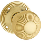 Reeded Mortice Knob - Round Rose