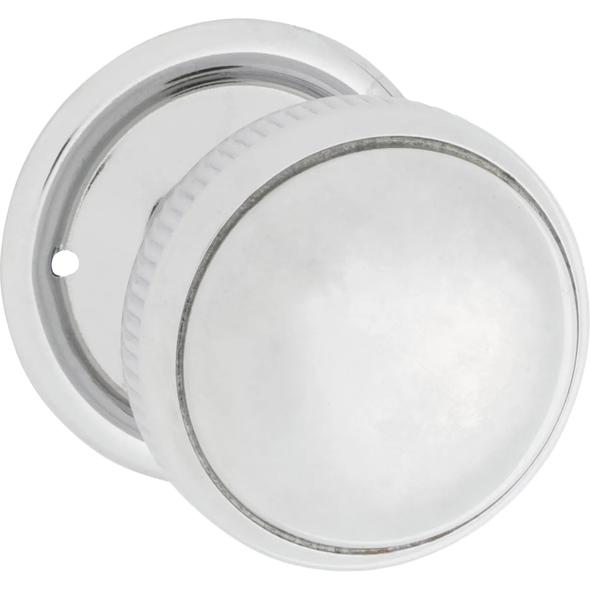 Small Milled Edged Mortice Knob - Round Rose