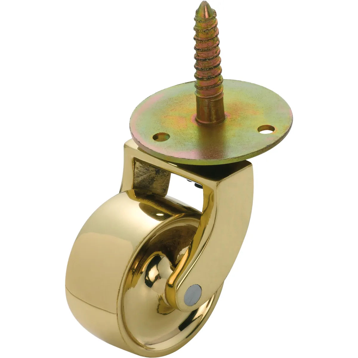 Screw Plate Castors - Brass Wheel D38mm