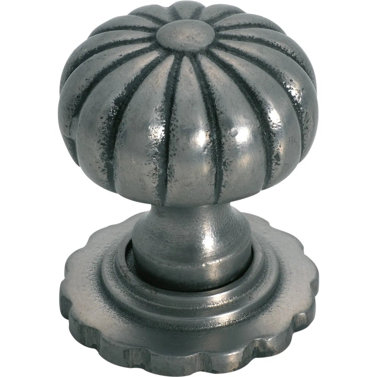 Fluted Cupboard Knob With Backplate - D32xP44mm