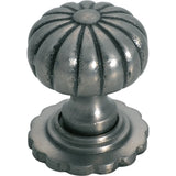 Fluted Cupboard Knob With Backplate - D32xP44mm