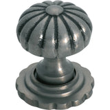Fluted Cupboard Knob With Backplate - D38xP48mm