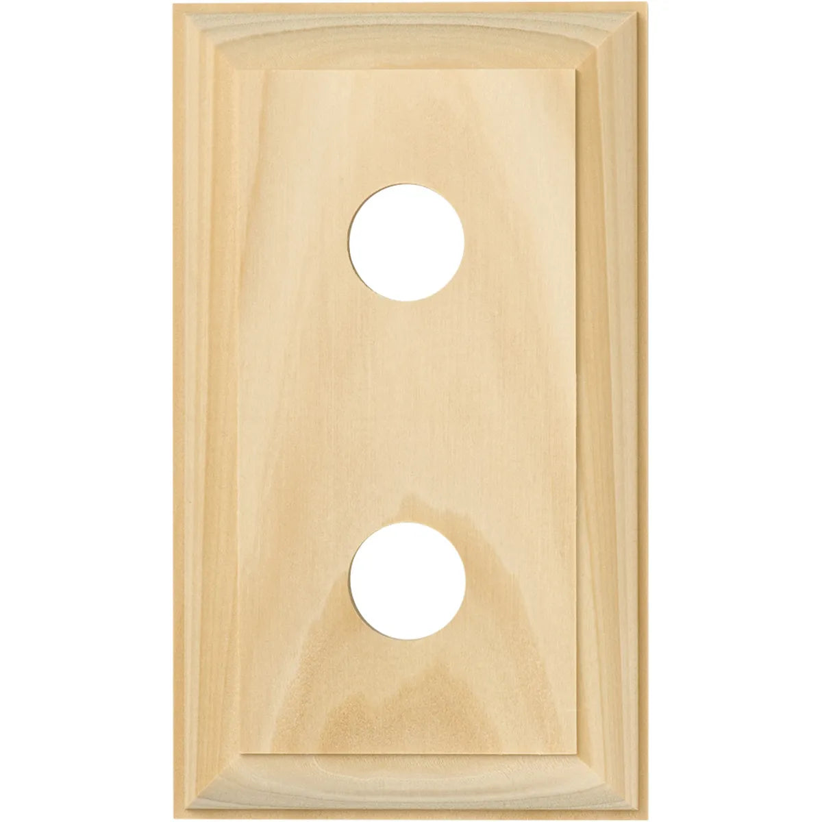 Double Switch & Socket Wood Blocks - Traditional Profile