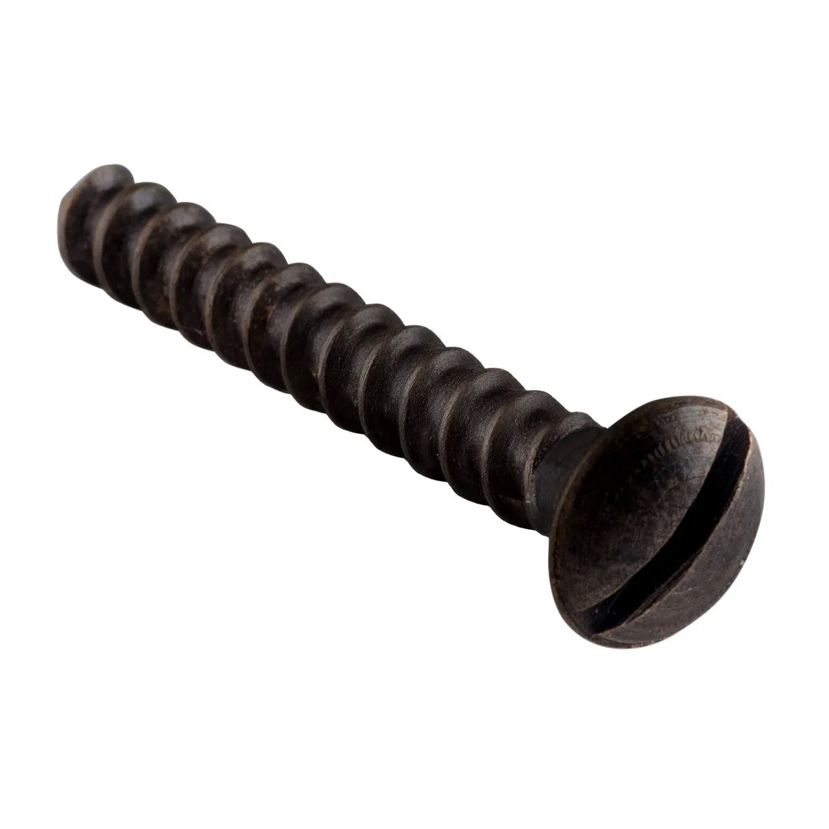 Slot Head Raised Countersunk Screw - Solid Brass L25mm 6 Gauge