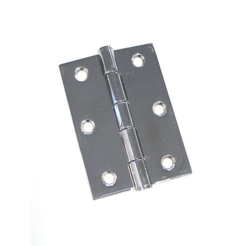 Button Tipped Hinge 85x60x2.0mm Polished Stainless 304 Fixed Pin & Loose Pin
