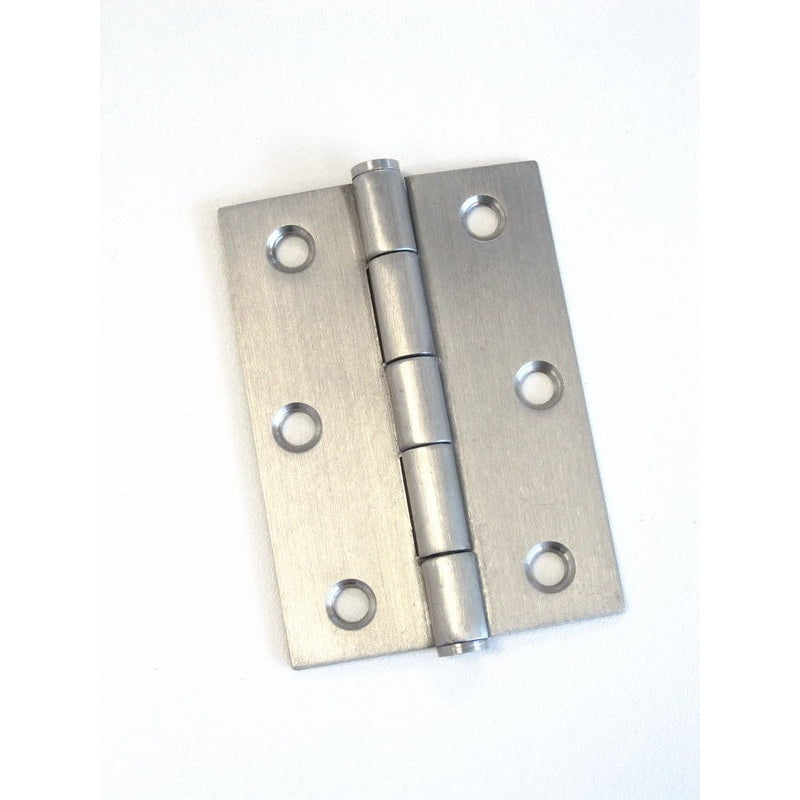 Button Tipped Hinge 85x60x2.0MM Satin Stainless 304 Fixed Pin & Loose Pin