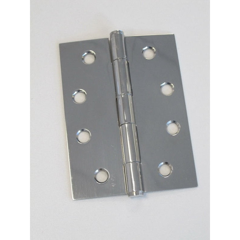 Button Tipped Hinge 100x75x1.5mm Polished Stainless 304 Fixed Pin & Loose Pin