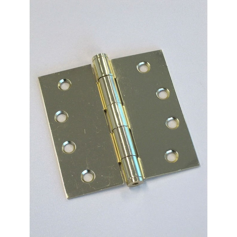 Button Tipped Hinge 100x100x2.5mm Polished Brass Loose Pin