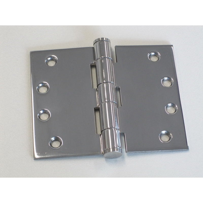 Wide Throw Hinge 100x125x3.5mm Polished Stainless 304 Fixed Pin