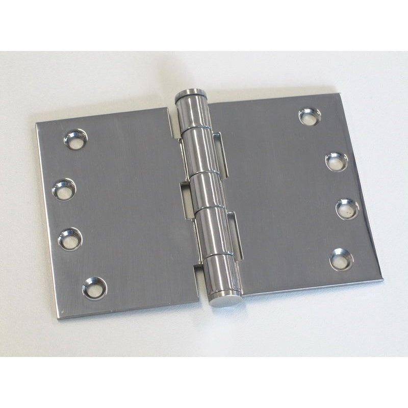 Wide Throw Hinge 100x150x3.5mm Polished Stainless 304 Fixed Pin