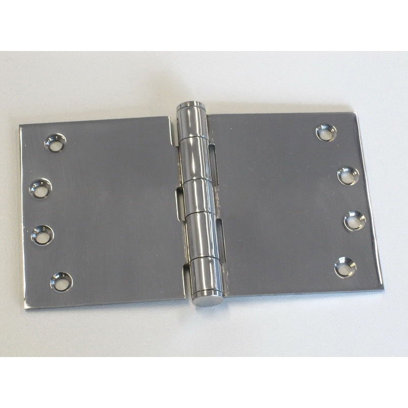 Wide Throw Hinge 100x175x3.5mm Polished Stainless 304 Fixed Pin