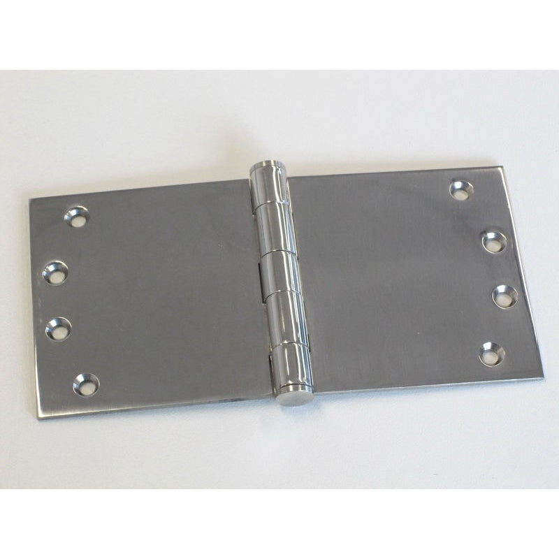 Wide Throw Hinge 100x200x3.5mm Polished Stainless 304 Fixed Pin