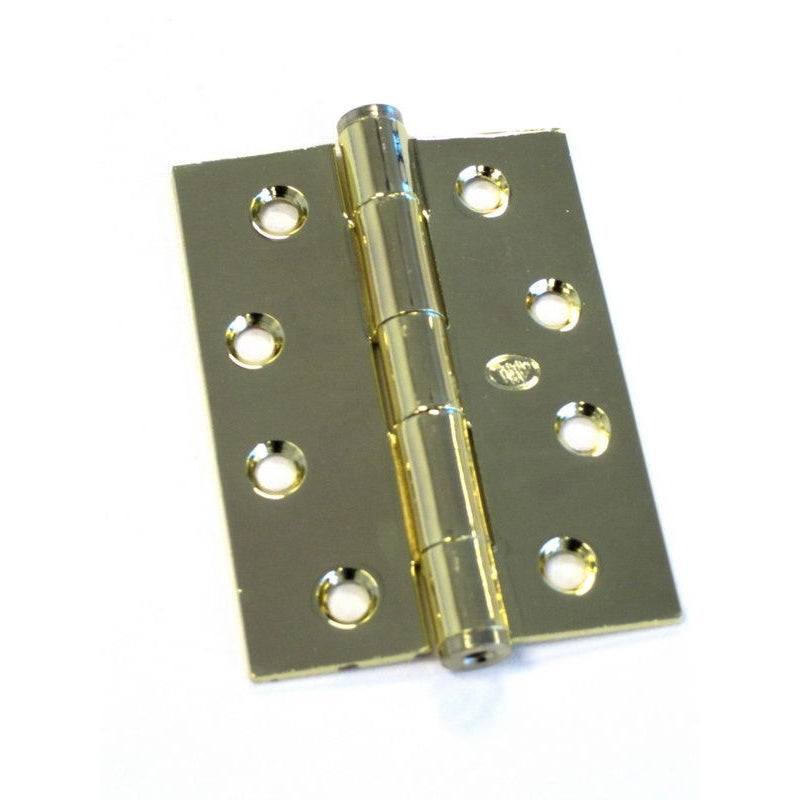 Button Tipped Hinge 100x75x2.5mm Polished Brass Loose Pin