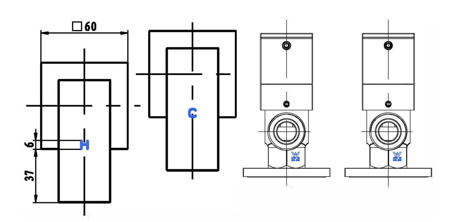Washing Machine Stops 1/4 Turn - Matte Black