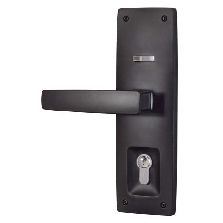 Trilock Urban Aurora Double Cylinder Entrance Lever Set in Matte Black