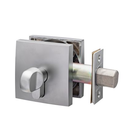 Neue Smooth Square Single Cylinder Deadbolt in Satin Chrome