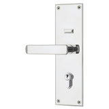 Trilock Eclipse Allure Double Cylinder Entrance Lever Set in Polished Stainless Steel